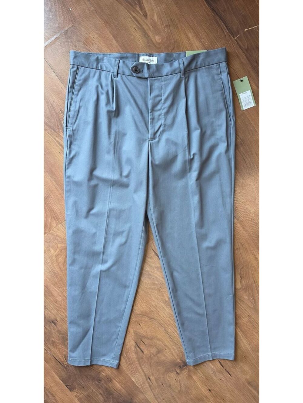 NWT Goodfellow & Co Men's Pleated Dress Trousers Tapered Slacks Steel Gray,36x30
